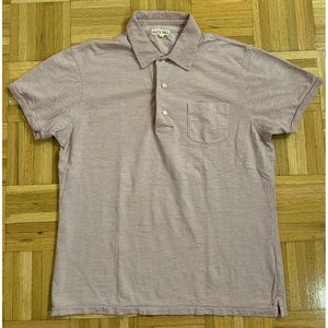 Alex Mill Pocket Golf Polo Shirt Mens Large Solid Light Purple Cotton Casual